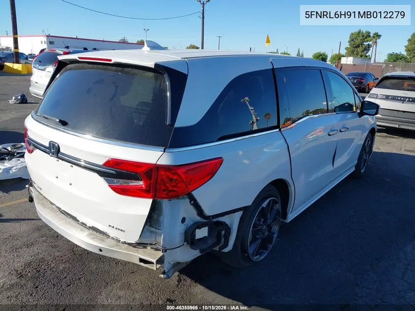2021 HONDA ODYSSEY VIN 5FNRL6H91MB012279 — фото 4