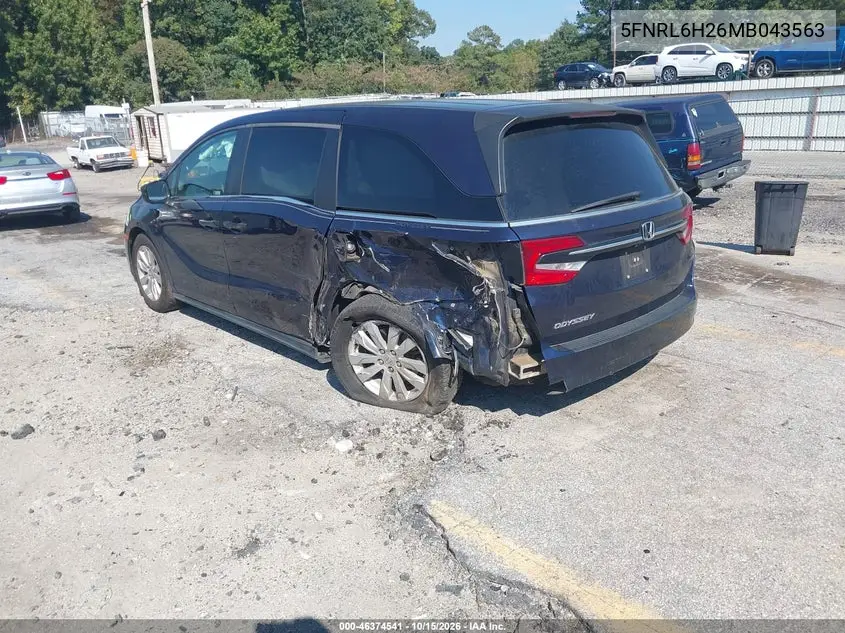 2021 HONDA ODYSSEY VIN 5FNRL6H26MB043563 — фото 3