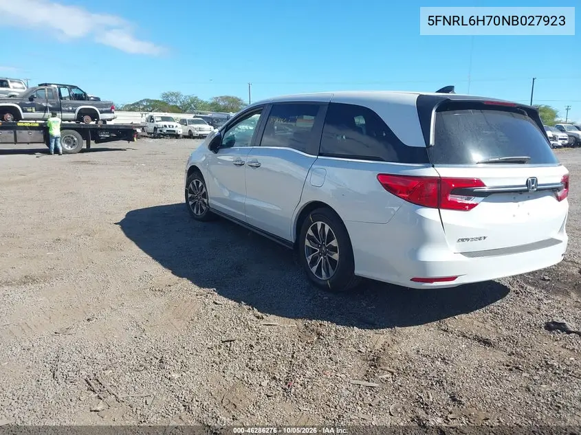2022 HONDA ODYSSEY VIN 5FNRL6H70NB027923 — фото 3