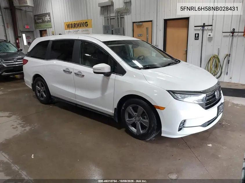 HONDA ODYSSEY 2022, VIN 5FNRL6H58NB028431