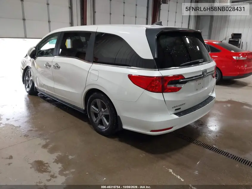 2022 HONDA ODYSSEY VIN 5FNRL6H58NB028431 — фото 3