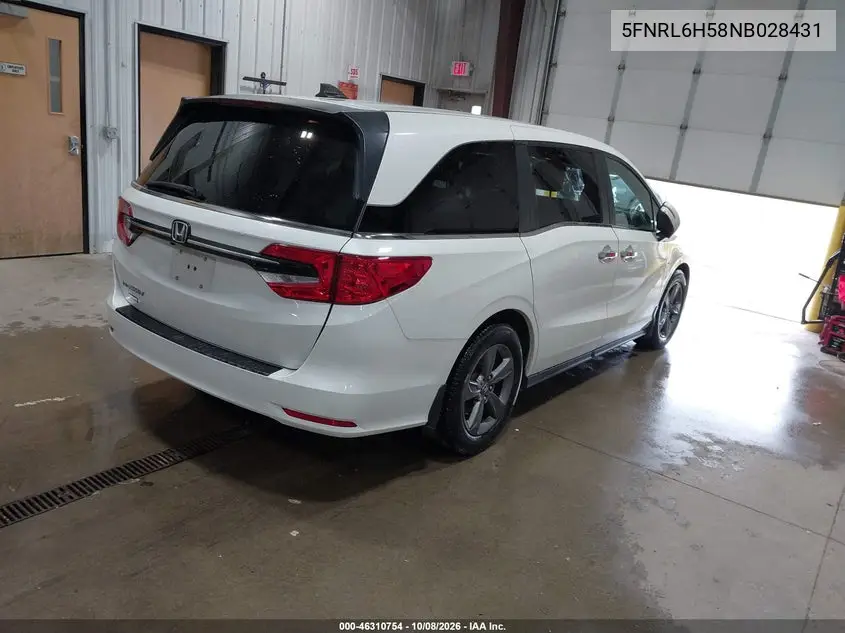 2022 HONDA ODYSSEY VIN 5FNRL6H58NB028431 — фото 4