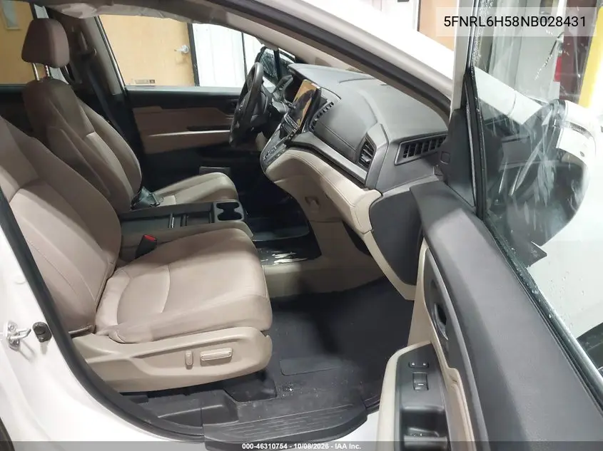 2022 HONDA ODYSSEY VIN 5FNRL6H58NB028431 — фото 5