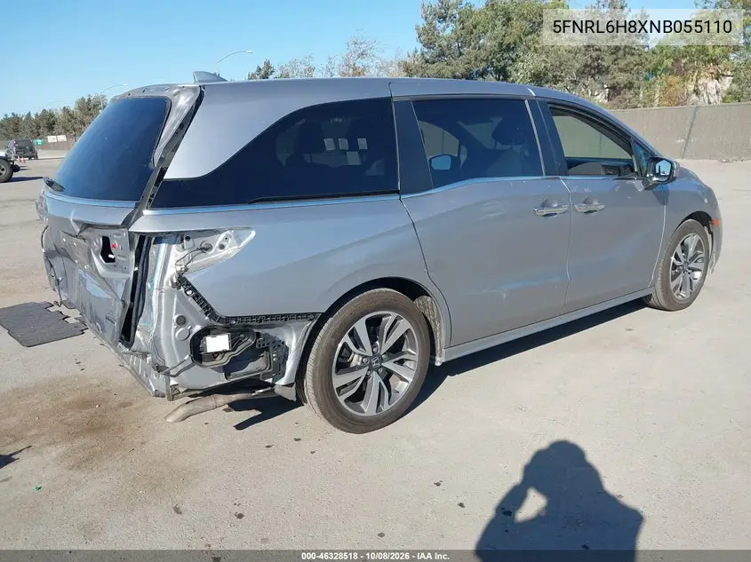 2022 HONDA ODYSSEY VIN 5FNRL6H8XNB055110 — фото 4