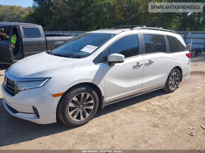 2022 HONDA ODYSSEY VIN 5FNRL6H7XNB040503 — фото 2