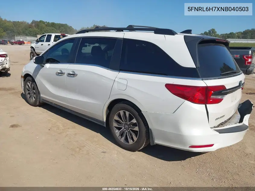 2022 HONDA ODYSSEY VIN 5FNRL6H7XNB040503 — фото 3