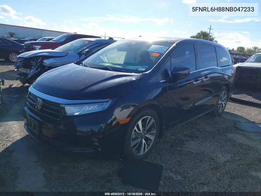2022 HONDA ODYSSEY VIN 5FNRL6H88NB047233 — фото 2