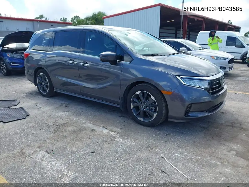HONDA ODYSSEY 2023, VIN 5FNRL6H93PB043585