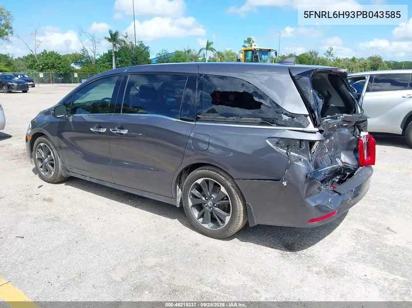 2023 HONDA ODYSSEY VIN 5FNRL6H93PB043585 — фото 3