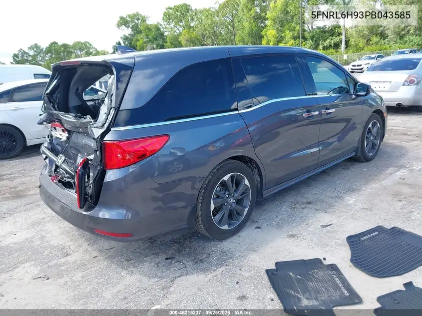 2023 HONDA ODYSSEY VIN 5FNRL6H93PB043585 — фото 4