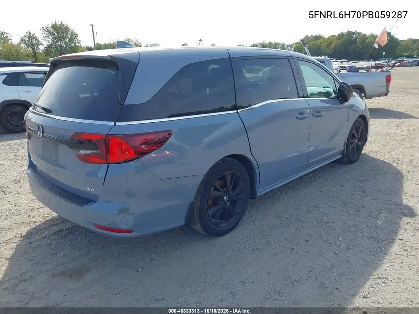 2023 HONDA ODYSSEY VIN 5FNRL6H70PB059287 — фото 4