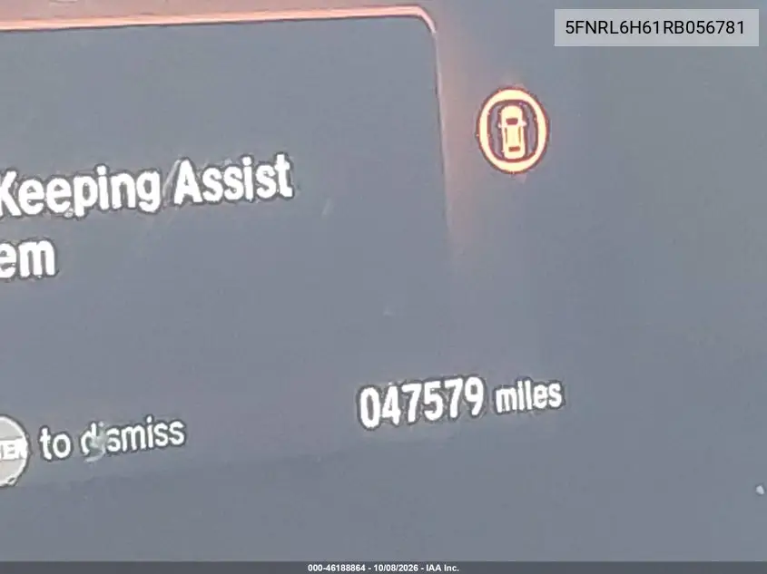 2024 HONDA ODYSSEY VIN 5FNRL6H61RB056781 — фото 7