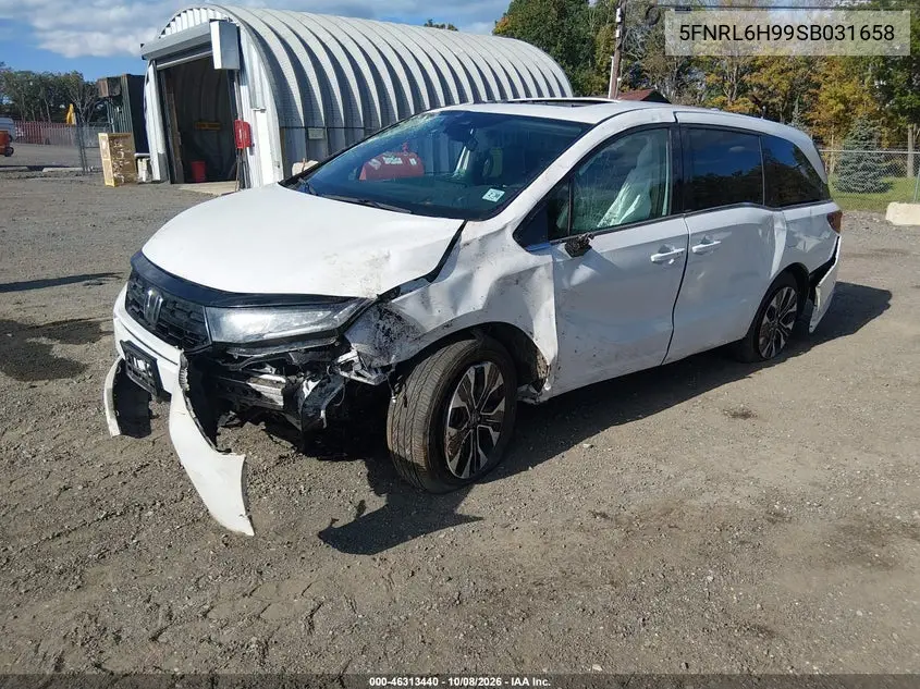2025 HONDA ODYSSEY VIN 5FNRL6H99SB031658 — фото 2
