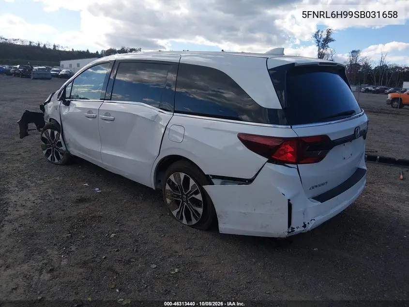 2025 HONDA ODYSSEY VIN 5FNRL6H99SB031658 — фото 3