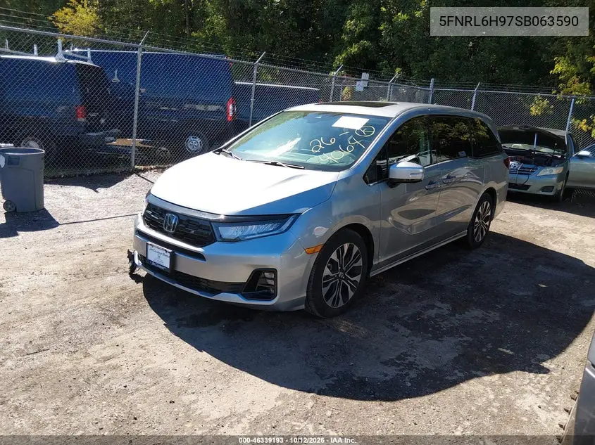 2025 HONDA ODYSSEY VIN 5FNRL6H97SB063590 — фото 2