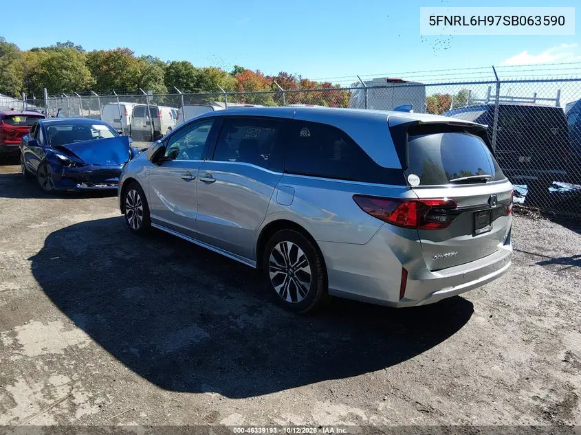 2025 HONDA ODYSSEY VIN 5FNRL6H97SB063590 — фото 3