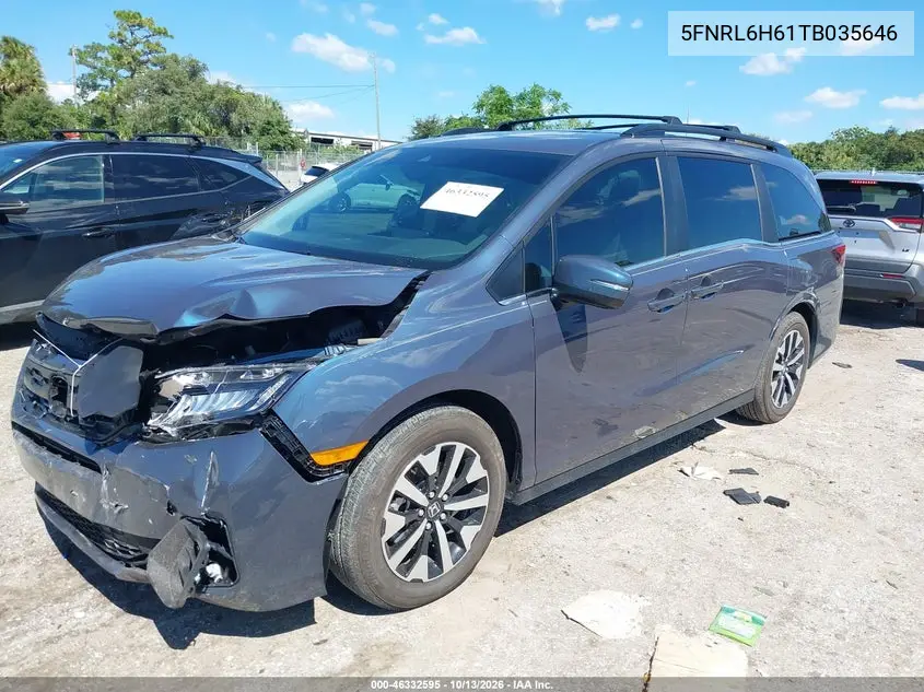 2026 HONDA ODYSSEY VIN 5FNRL6H61TB035646 — фото 2