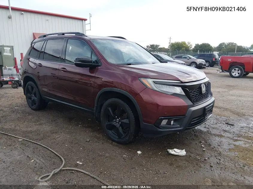 HONDA PASSPORT 2019, VIN 5FNYF8H09KB021406