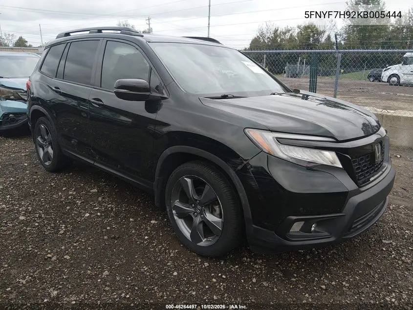 HONDA PASSPORT 2019, VIN 5FNYF7H92KB005444