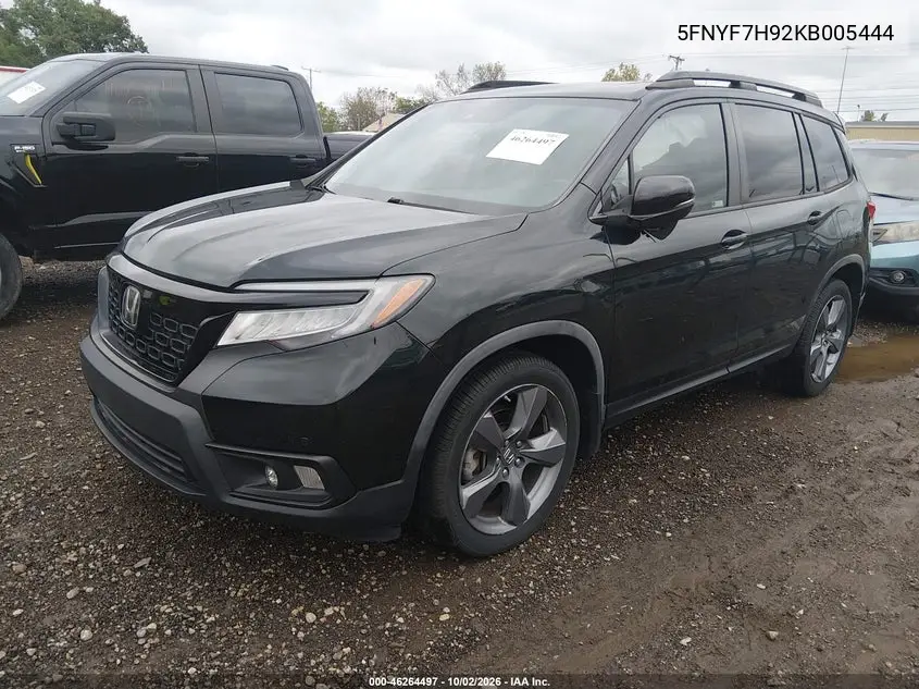 2019 HONDA PASSPORT VIN 5FNYF7H92KB005444 — фото 2