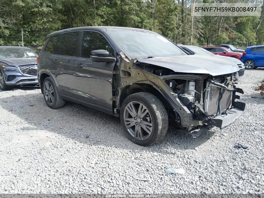 HONDA PASSPORT 2019, VIN 5FNYF7H59KB008497