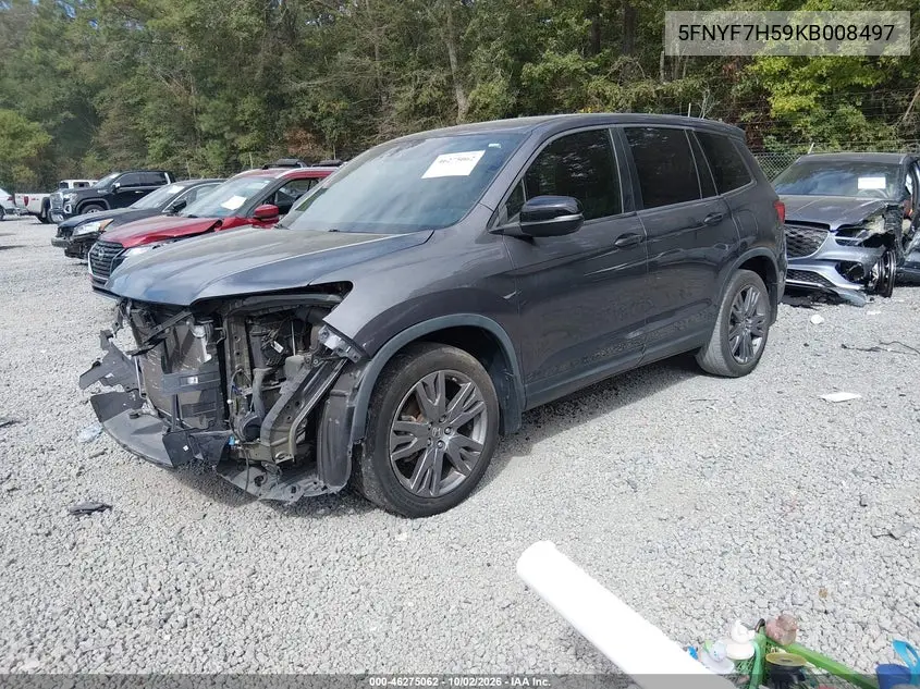 2019 HONDA PASSPORT VIN 5FNYF7H59KB008497 — фото 2