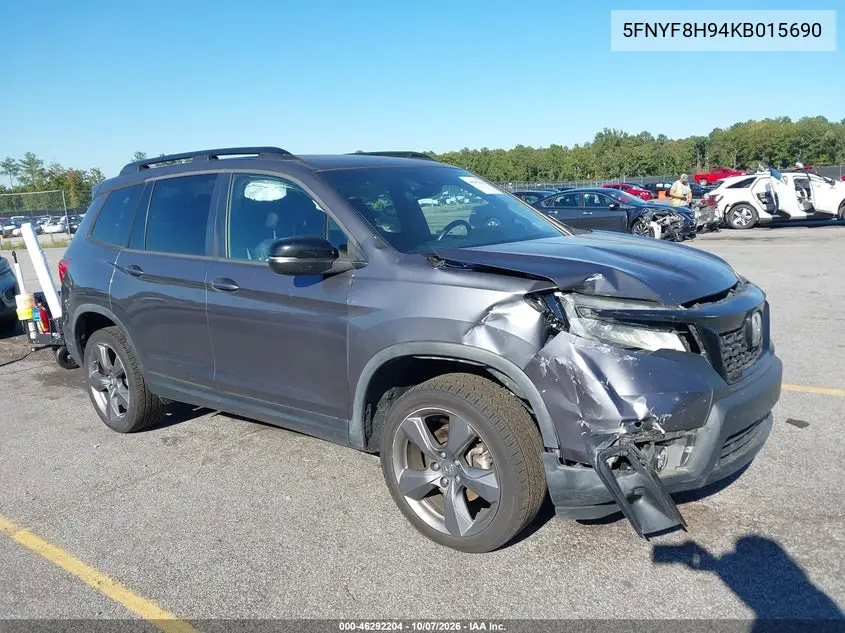 HONDA PASSPORT 2019, VIN 5FNYF8H94KB015690