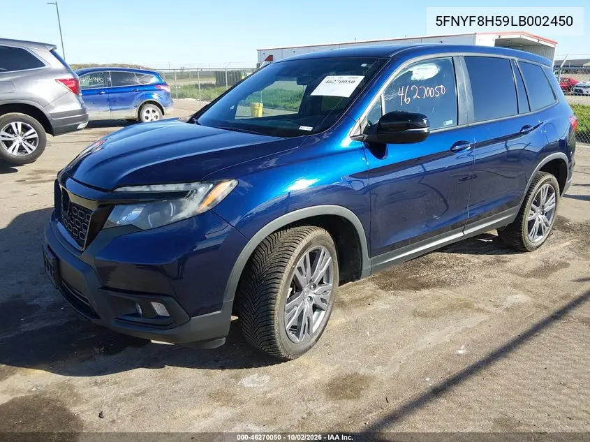 2020 HONDA PASSPORT VIN 5FNYF8H59LB002450 — фото 2