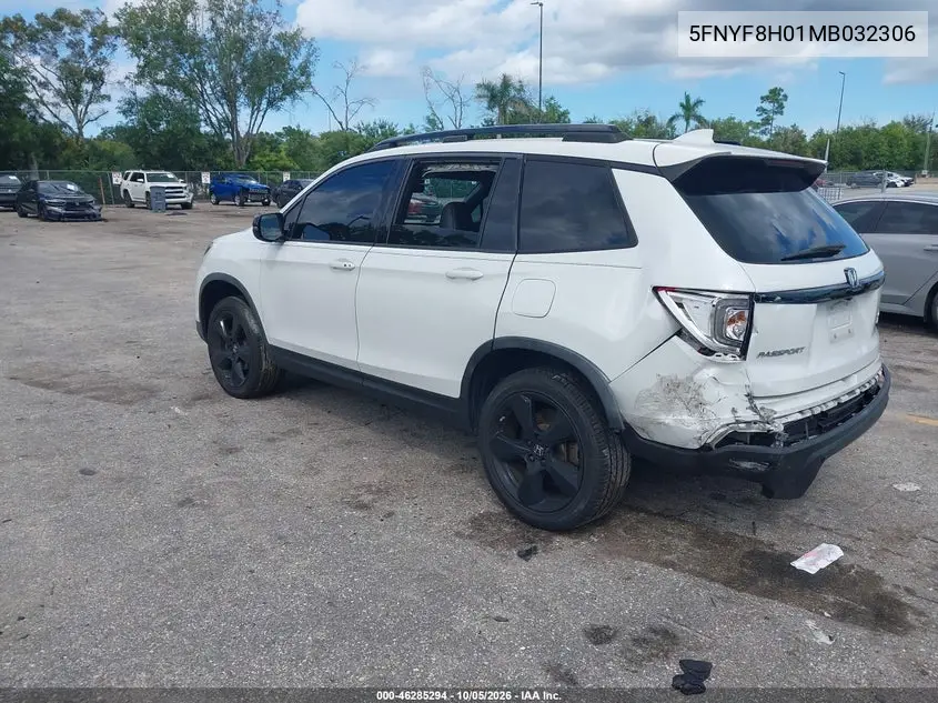 2021 HONDA PASSPORT VIN 5FNYF8H01MB032306 — фото 3