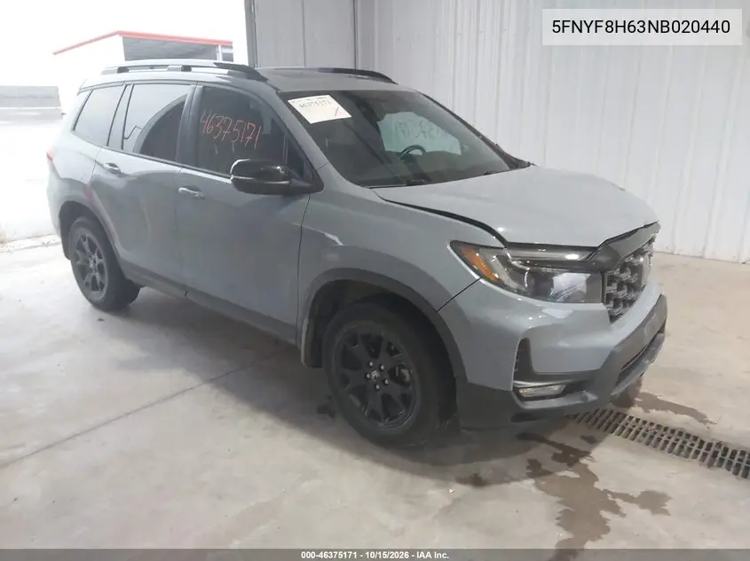 HONDA PASSPORT 2022, VIN 5FNYF8H63NB020440