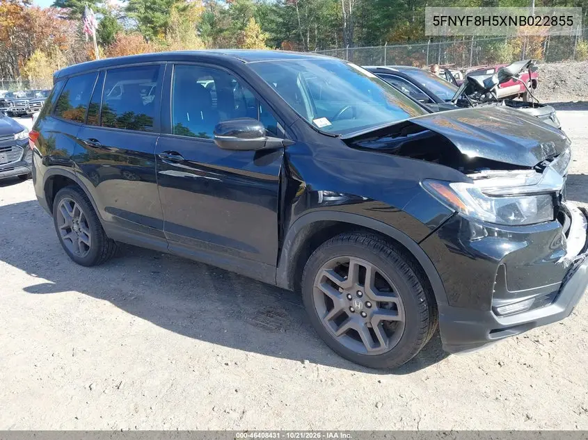 HONDA PASSPORT 2022, VIN 5FNYF8H5XNB022855