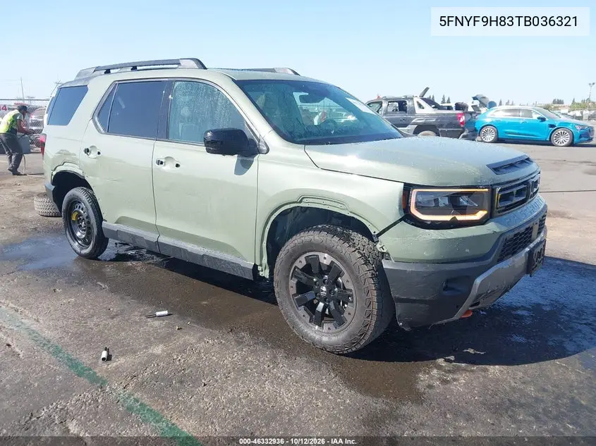 HONDA PASSPORT 2026, VIN 5FNYF9H83TB036321