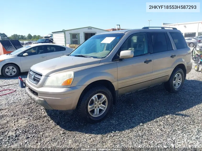 2003 HONDA PILOT VIN 2HKYF18553H587293 — фото 2