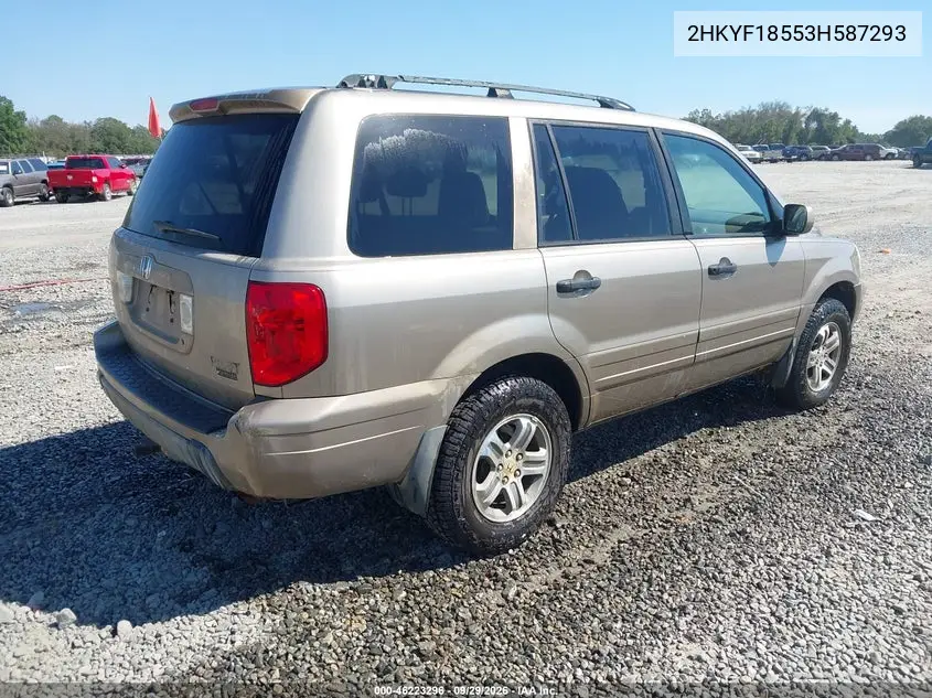 2003 HONDA PILOT VIN 2HKYF18553H587293 — фото 4