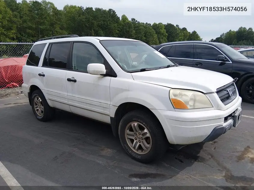 HONDA PILOT 2003, VIN 2HKYF18533H574056
