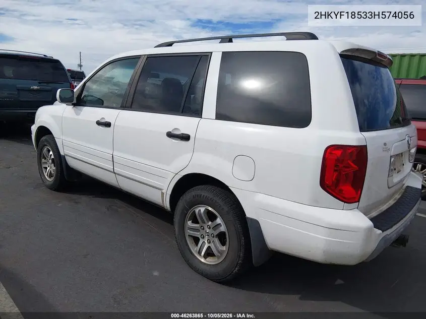 2003 HONDA PILOT VIN 2HKYF18533H574056 — фото 3