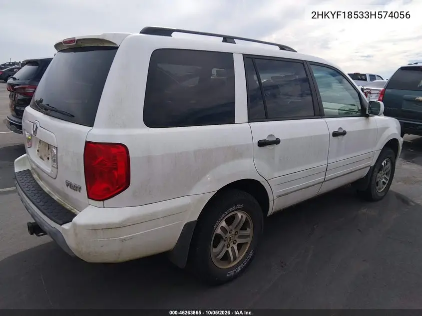 2003 HONDA PILOT VIN 2HKYF18533H574056 — фото 4