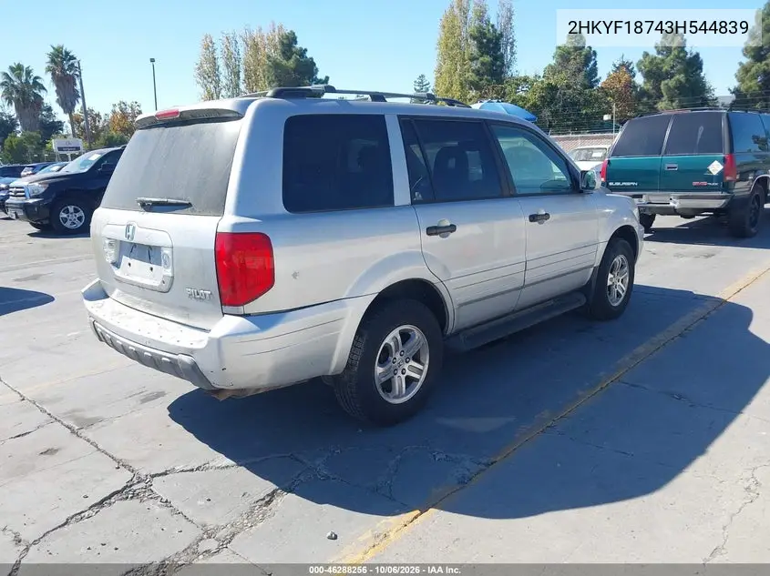 2003 HONDA PILOT VIN 2HKYF18743H544839 — фото 4