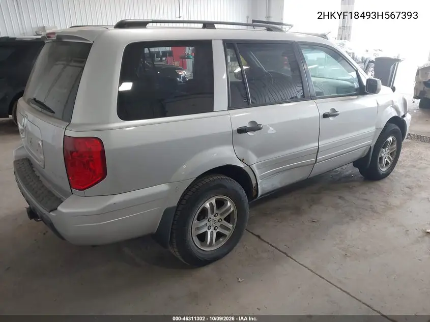 2003 HONDA PILOT VIN 2HKYF18493H567393 — фото 4