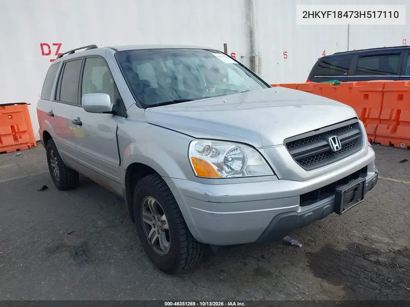 HONDA PILOT 2003, VIN 2HKYF18473H517110