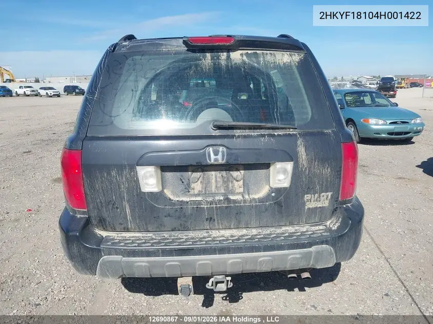 2004 HONDA PILOT VIN 2HKYF18104H001422 — фото 16