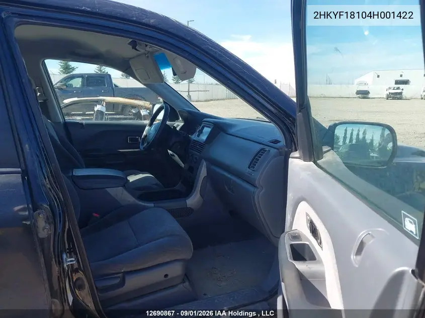 2004 HONDA PILOT VIN 2HKYF18104H001422 — фото 5
