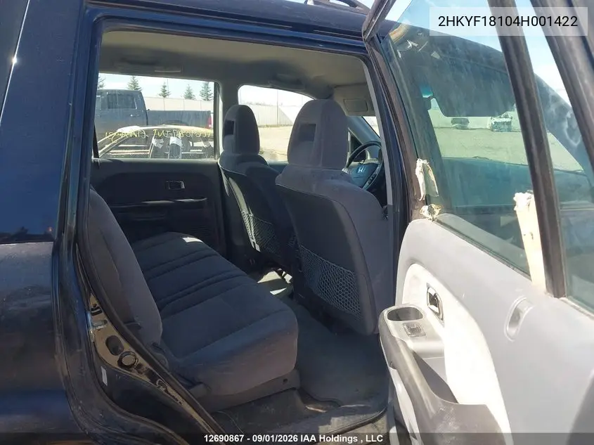 2004 HONDA PILOT VIN 2HKYF18104H001422 — фото 8