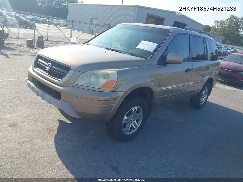 2004 HONDA PILOT VIN 2HKYF18574H521233 — фото 2