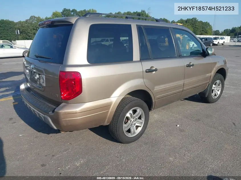 2004 HONDA PILOT VIN 2HKYF18574H521233 — фото 4