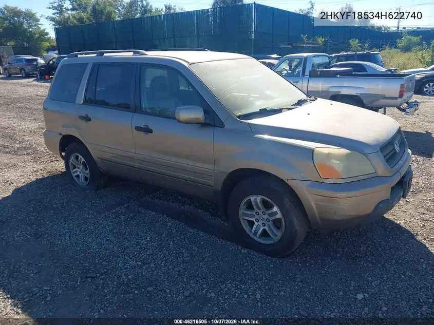 HONDA PILOT 2004, VIN 2HKYF18534H622740