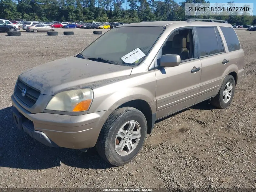 2004 HONDA PILOT VIN 2HKYF18534H622740 — фото 2