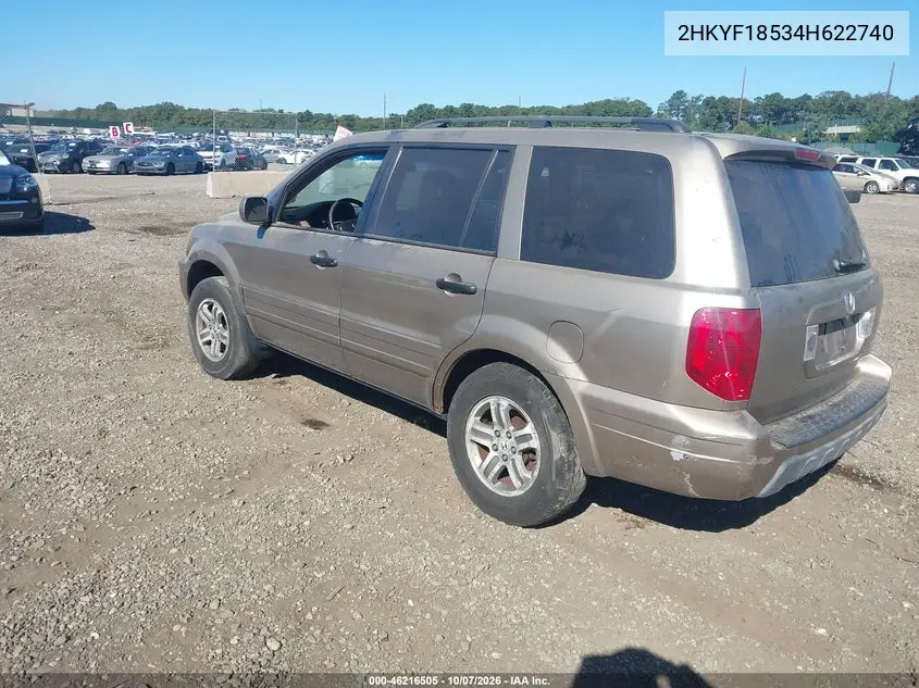2004 HONDA PILOT VIN 2HKYF18534H622740 — фото 3
