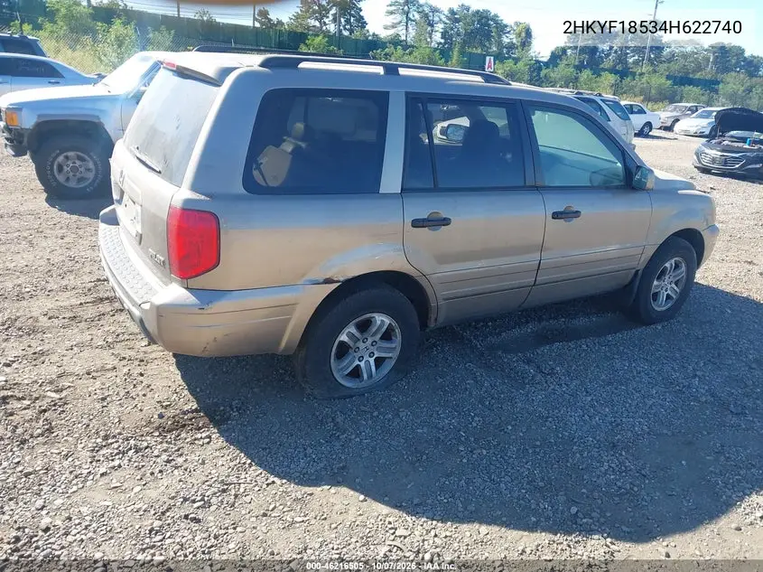 2004 HONDA PILOT VIN 2HKYF18534H622740 — фото 4