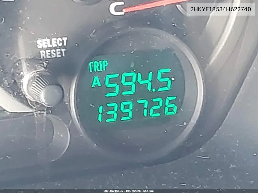 2004 HONDA PILOT VIN 2HKYF18534H622740 — фото 7